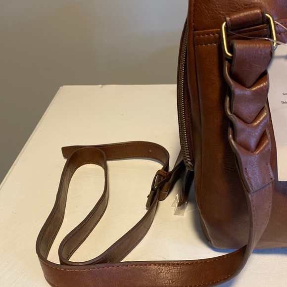 2/$20 Brown Faux Leather Shoulder Bag - Picture 3 of 8